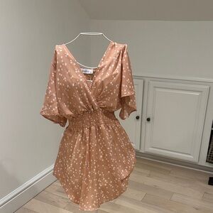 Elegant Starry Peach Mini Dress